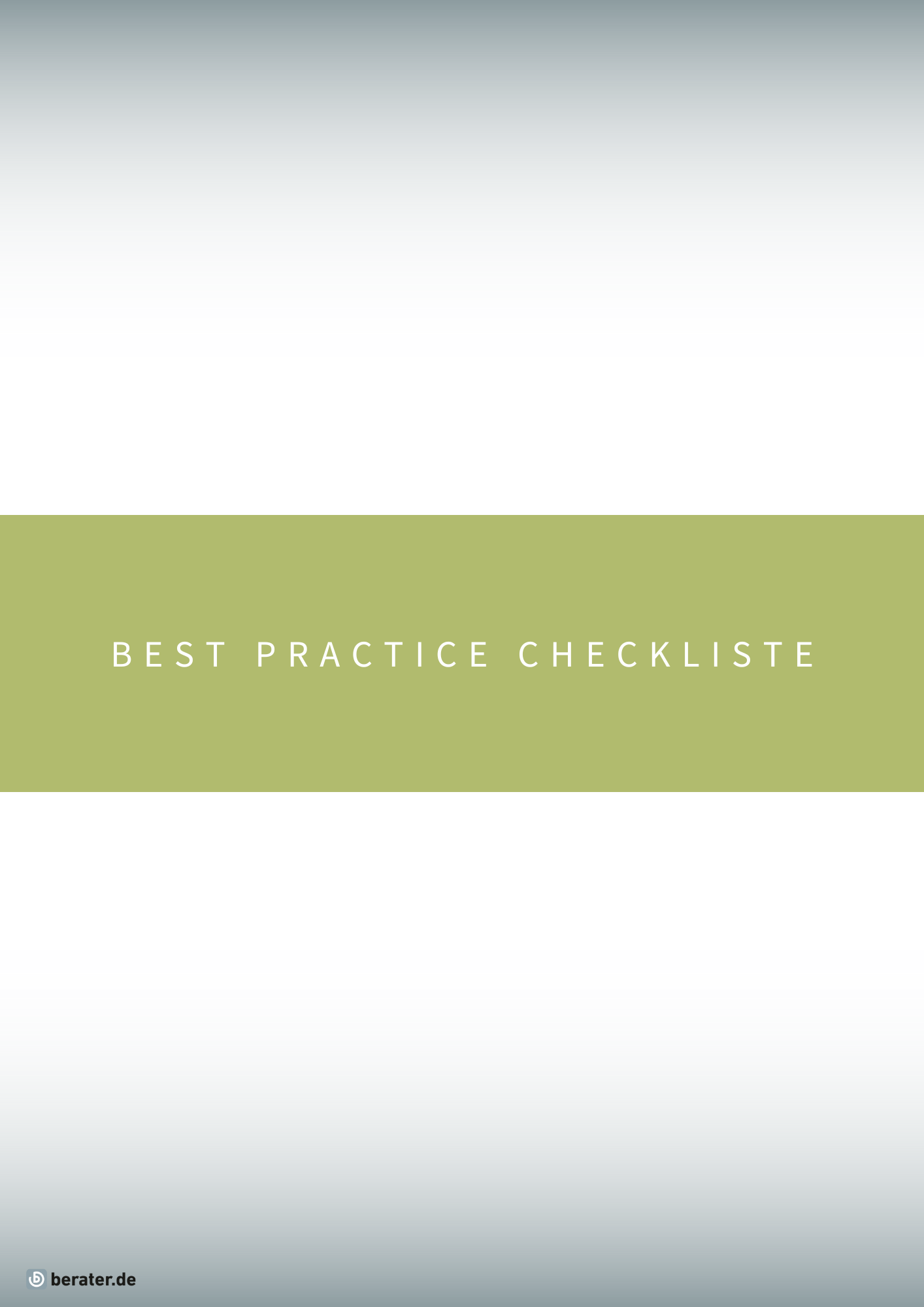 Best Practice Checkliste Cover